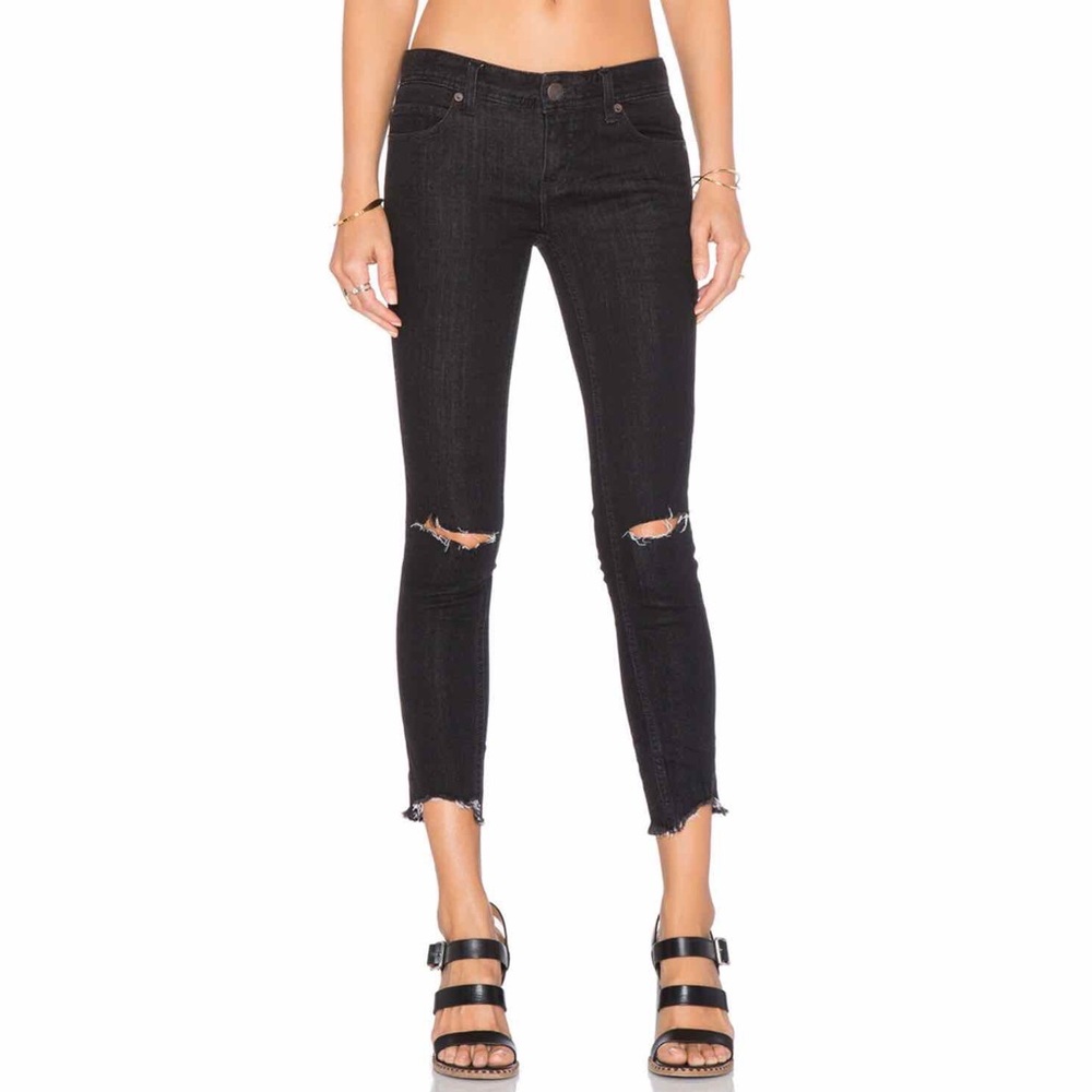 Free People Mid Rise Ripped Skinny Jeans NWT